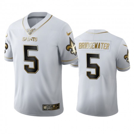 New Orleans Saints #5 Teddy Bridgewater Men's Nike White Golden Edition Vapor Limited NFL 100 Jersey