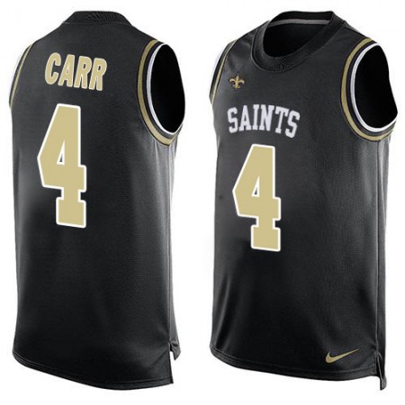 Nike Saints #4 Derek Carr Black Team Color Men's Stitched NFL Limited Tank Top Jersey