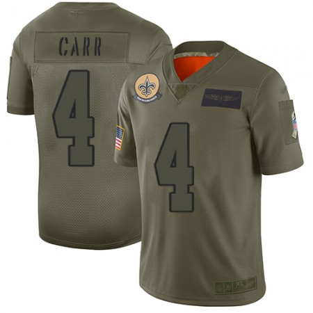 Nike Saints #4 Derek Carr Camo Men's Stitched NFL Limited 2019 Salute To Service Jersey