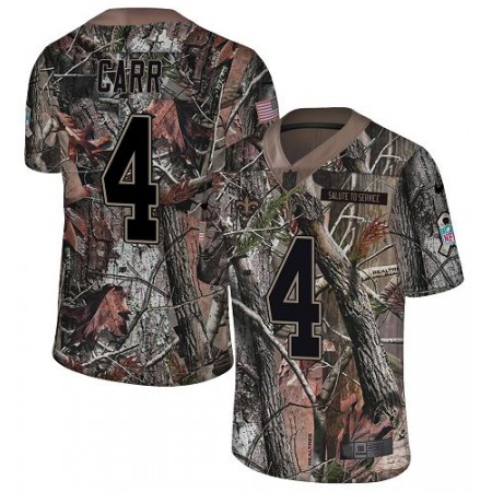 Nike Saints #4 Derek Carr Camo Men's Stitched NFL Limited Rush Realtree Jersey