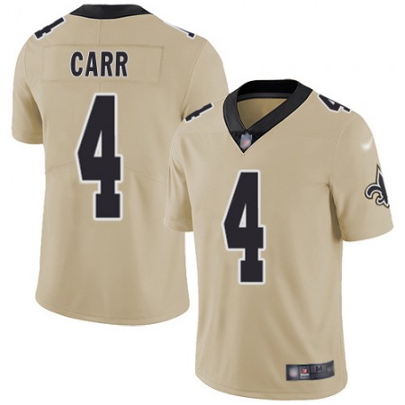 Nike Saints #4 Derek Carr Gold Men's Stitched NFL Limited Inverted Legend Jersey