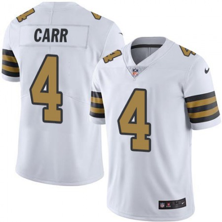 Nike Saints #4 Derek Carr White Men's Stitched NFL Limited Rush Jersey