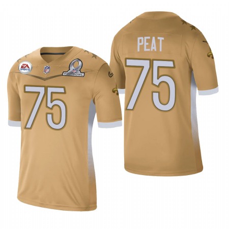 New Orleans Saints #75 Andrus Peat 2021 NFC Pro Bowl Game Gold NFL Jersey