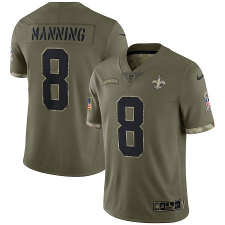 New Orleans Saints #8 Archie Manning Nike Men's 2022 Salute To Service Limited Jersey - Olive