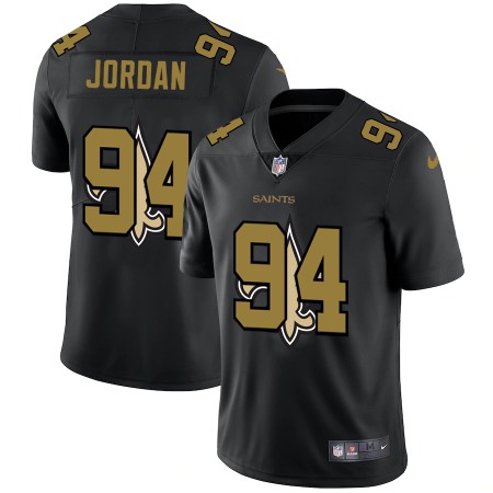 New Orleans Saints #94 Cameron Jordan Men's Nike Team Logo Dual Overlap Limited NFL Jersey Black