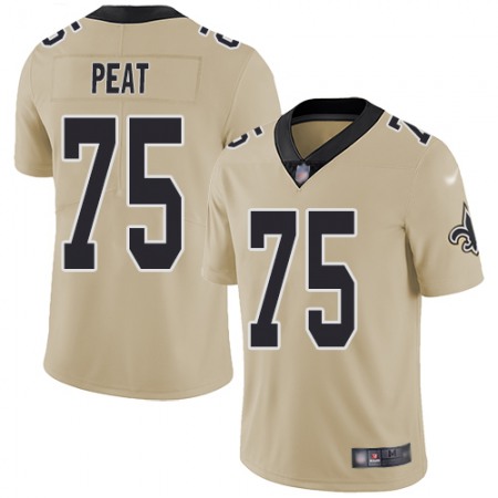 Nike Saints #75 Andrus Peat Gold Men's Stitched NFL Limited Inverted Legend Jersey