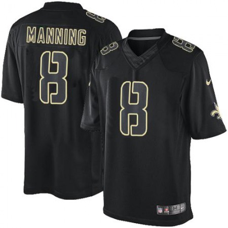 Nike Saints #8 Archie Manning Black Men's Stitched NFL Impact Limited Jersey