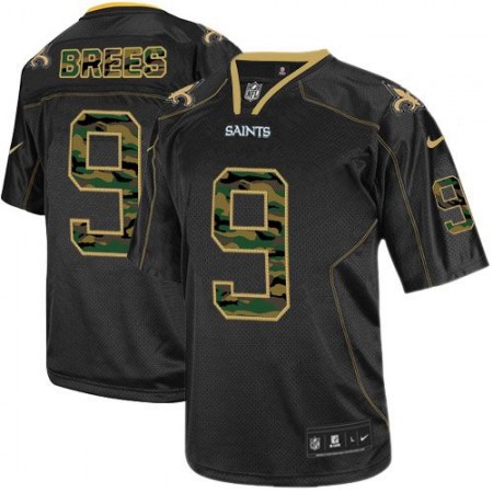 Nike Saints #9 Drew Brees Black Men's Stitched NFL Elite Camo Fashion Jersey