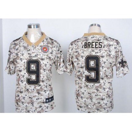 Nike Saints #9 Drew Brees Camo USMC Men's Stitched NFL Elite Jersey