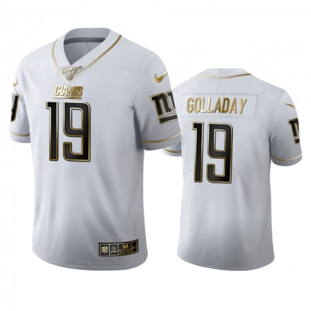 New York Giants #19 Kenny Golladay Men's Nike White Golden Edition Vapor Limited NFL 100 Jersey