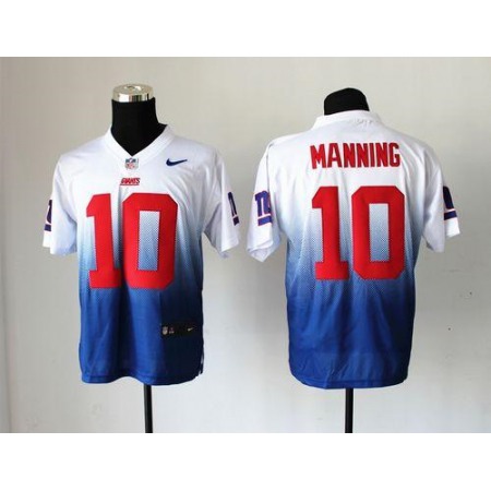 Nike Giants #10 Eli Manning Royal Blue/White Men's Stitched NFL Elite Fadeaway Fashion Jersey