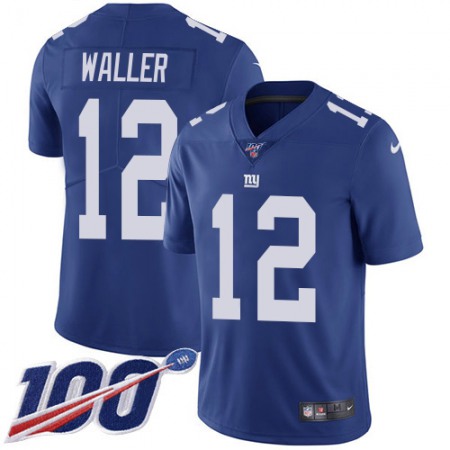 Nike Giants #12 Darren Waller Royal Blue Team Color Men's Stitched NFL 100th Season Vapor Untouchable Limited Jersey