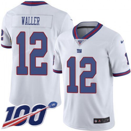 Nike Giants #12 Darren Waller White Men's Stitched NFL Limited Rush 100th Season Jersey