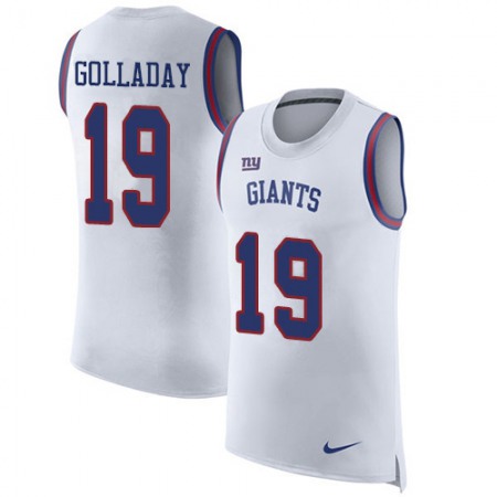 Nike Giants #19 Kenny Golladay White Men's Stitched NFL Limited Rush Tank Top Jersey