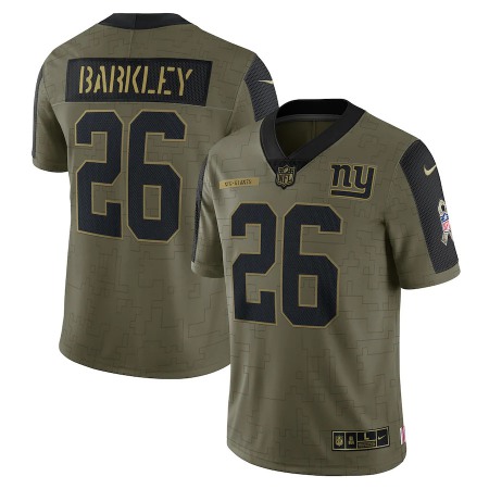 New York Giants #26 Saquon Barkley Olive Nike 2021 Salute To Service Limited Player Jersey