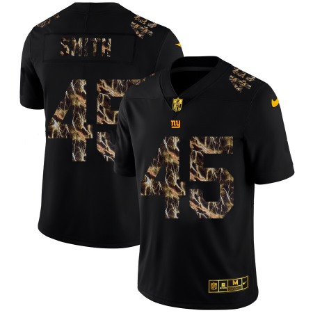 New York Giants #45 Jaylon Smith Men's Black Nike Flocked Lightning Vapor Limited NFL Jersey