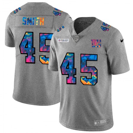 New York Giants #45 Jaylon Smith Men's Nike Multi-Color 2020 NFL Crucial Catch NFL Jersey Greyheather