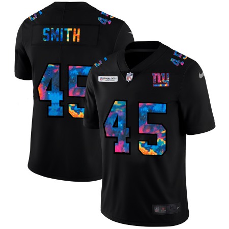 New York Giants #45 Jaylon Smith Men's Nike Multi-Color Black 2020 NFL Crucial Catch Vapor Untouchable Limited Jersey