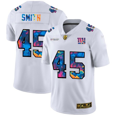 New York Giants #45 Jaylon Smith Men's White Nike Multi-Color 2020 NFL Crucial Catch Limited NFL Jersey