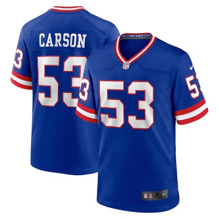 New York Giants #53 Harry Carson Royal Nike Men's Classic Retired Player Game Jersey