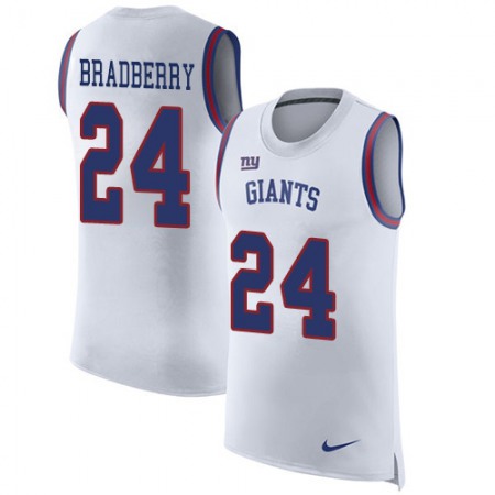 Nike Giants #24 James Bradberry White Men's Stitched NFL Limited Rush Tank Top Jersey