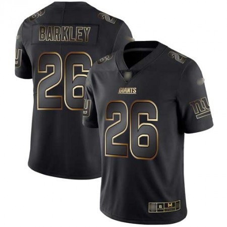 Nike Giants #26 Saquon Barkley Black/Gold Men's Stitched NFL Vapor Untouchable Limited Jersey