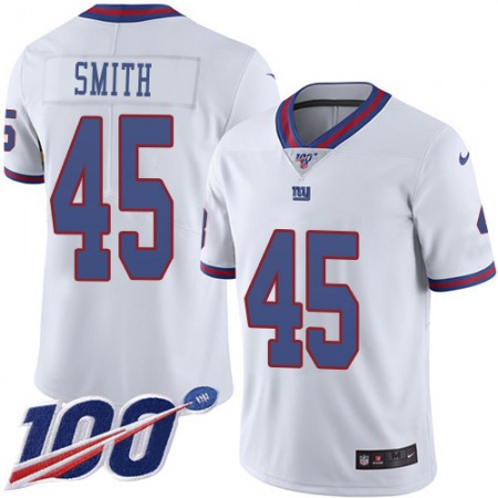Nike Giants #45 Jaylon Smith White Men's Stitched NFL Limited Rush 100th Season Jersey