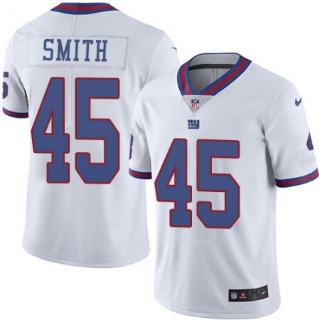 Nike Giants #45 Jaylon Smith White Men's Stitched NFL Limited Rush Jersey