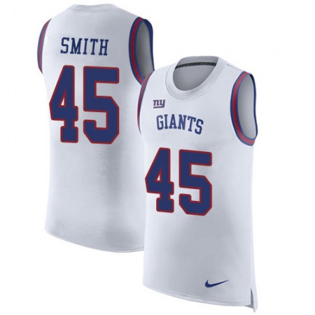 Nike Giants #45 Jaylon Smith White Men's Stitched NFL Limited Rush Tank Top Jersey