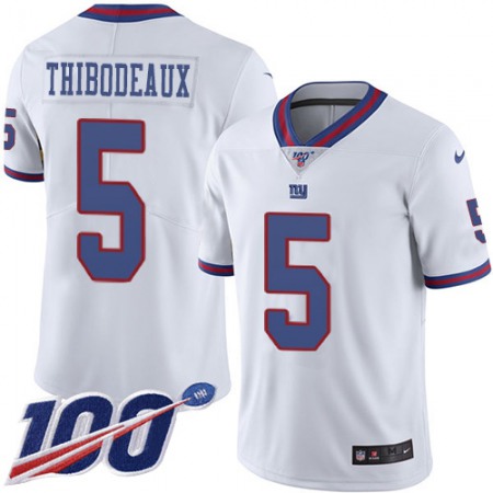 Nike Giants #5 Kayvon Thibodeaux White Men's Stitched NFL Limited Rush 100th Season Jersey