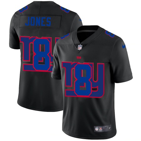 New York Giants #8 Daniel Jones Men's Nike Team Logo Dual Overlap Limited NFL Jersey Black