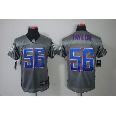 Nike Giants #56 Lawrence Taylor Grey Shadow Men's Stitched NFL Elite Jersey