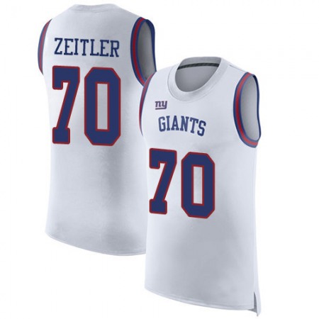 Nike Giants #70 Kevin Zeitler White Men's Stitched NFL Limited Rush Tank Top Jersey