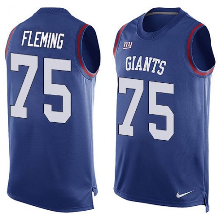 Nike Giants #75 Cameron Fleming Royal Blue Team Color Men's Stitched NFL Limited Tank Top Jersey