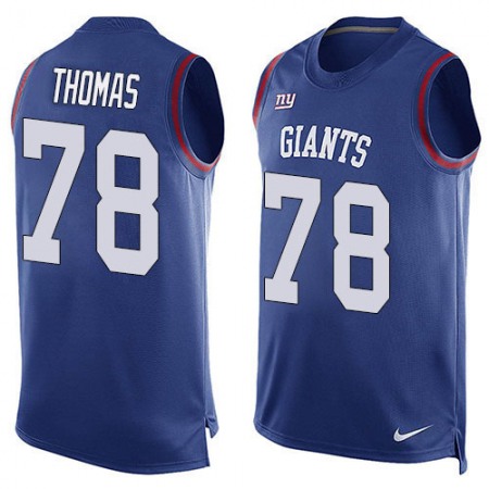 Nike Giants #78 Andrew Thomas Royal Blue Team Color Men's Stitched NFL Limited Tank Top Jersey