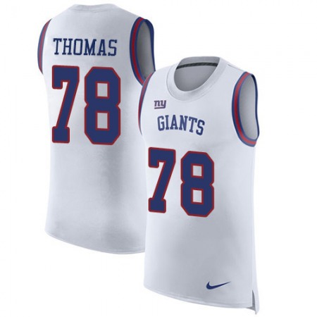Nike Giants #78 Andrew Thomas White Men's Stitched NFL Limited Rush Tank Top Jersey