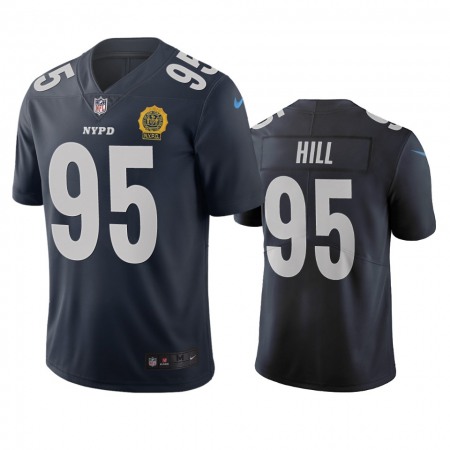 New York Giants #95 B.J. Hill Navy Vapor Limited City Edition NFL Jersey