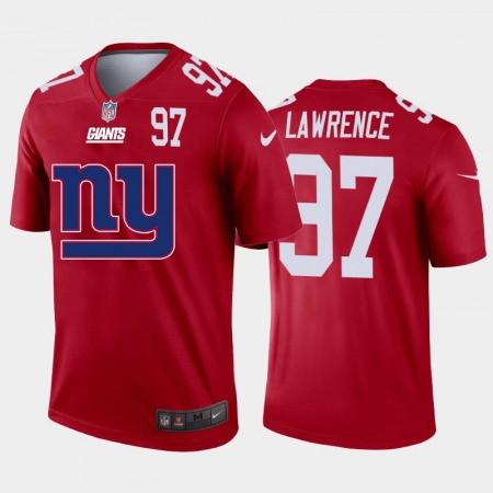 New York Giants #97 Dexter Lawrence Red Men's Nike Big Team Logo Player Vapor Limited NFL Jersey