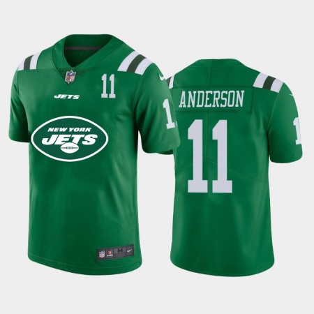 New York Jets #11 Robby Anderson Green Men's Nike Big Team Logo Player Vapor Limited NFL Jersey