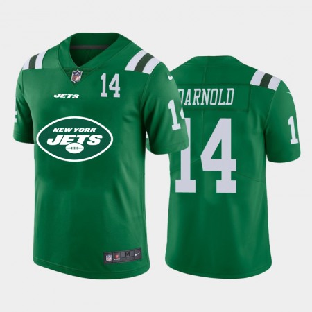 New York Jets #14 Sam Darnold Green Men's Nike Big Team Logo Player Vapor Limited NFL Jersey