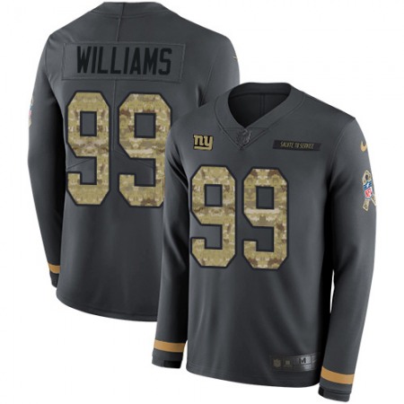 Nike Giants #99 Leonard Williams Anthracite Salute to Service Men's Stitched NFL Limited Therma Long Sleeve Jersey