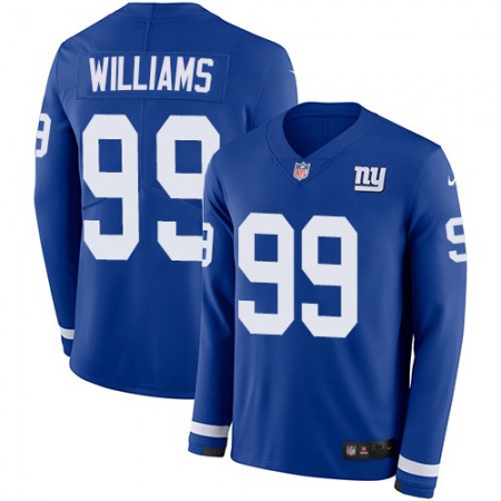 Nike Giants #99 Leonard Williams Royal Blue Team Color Men's Stitched NFL Limited Therma Long Sleeve Jersey