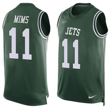 Nike Jets #11 Denzel Mim Green Team Color Men's Stitched NFL Limited Tank Top Jersey