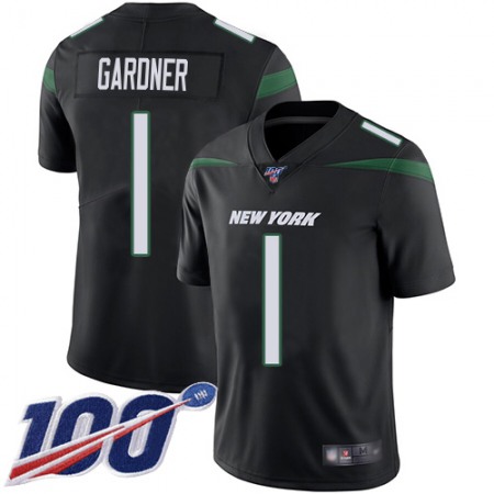 Nike Jets #1 Ahmad Sauce Gardner Black Alternate Men's Stitched NFL 100th Season Vapor Untouchable Limited Jersey