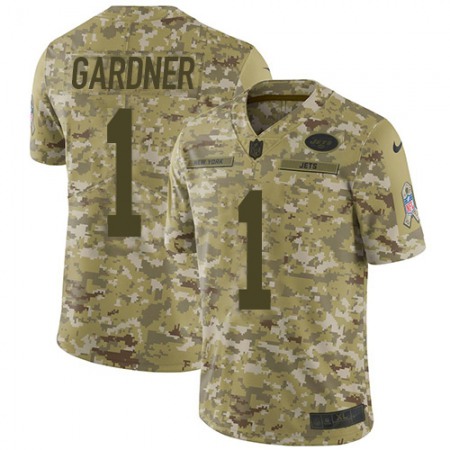 Nike Jets #1 Ahmad Sauce Gardner Camo Men's Stitched NFL Limited 2018 Salute To Service Jersey