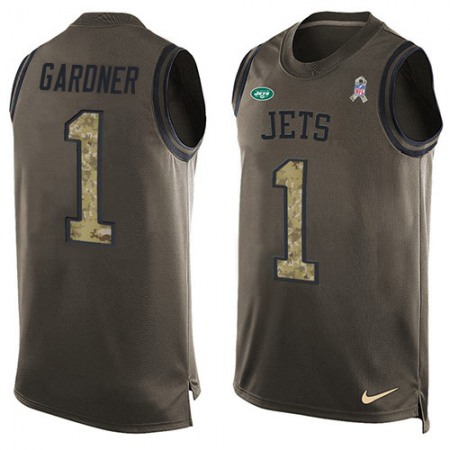 Nike Jets #1 Ahmad Sauce Gardner Green Men's Stitched NFL Limited Salute To Service Tank Top Jersey