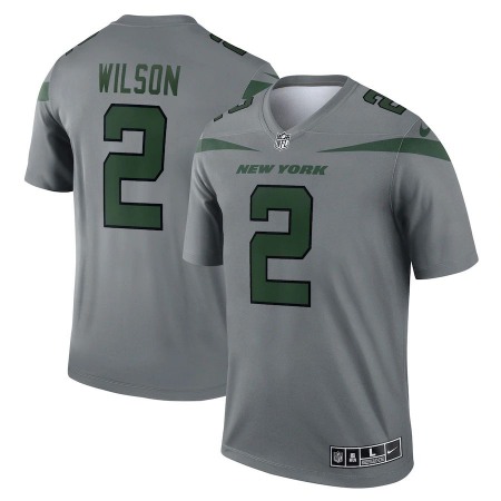 New York Jets #2 Jets Zach Wilson Nike Men's Gray Inverted Legend Jersey