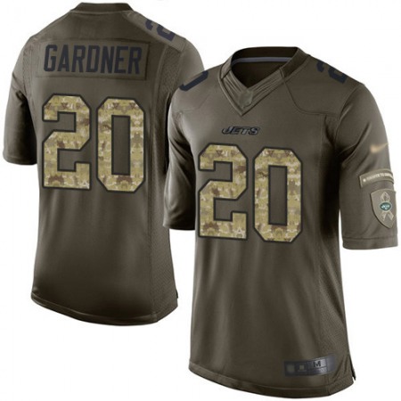 Nike Jets #20 Ahmad Sauce Gardner Green Men's Stitched NFL Limited 2015 Salute To Service Jersey