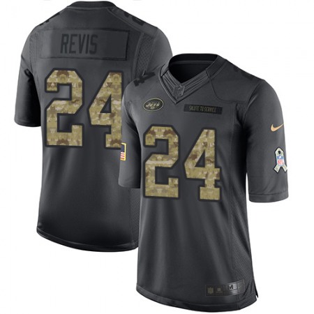 Nike Jets #24 Darrelle Revis Black Men's Stitched NFL Limited 2016 Salute to Service Jersey