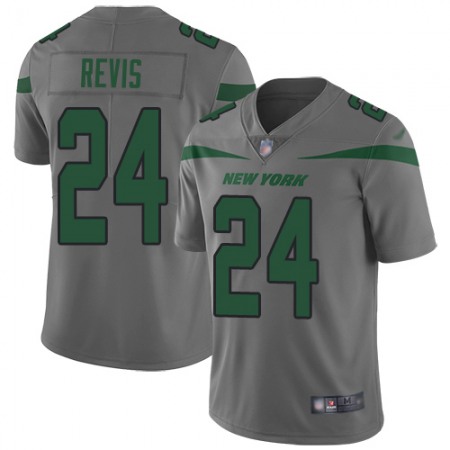 Nike Jets #24 Darrelle Revis Gray Men's Stitched NFL Limited Inverted Legend Jersey